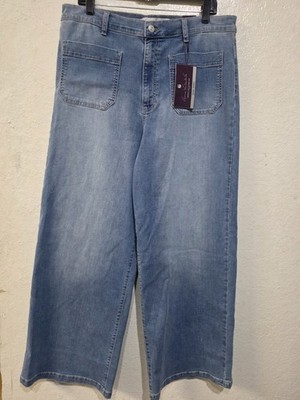 Gloria Vanderbilt Swan Series Women's Wide Leg Patch Pocket Jeans, Sizes 16 NWT