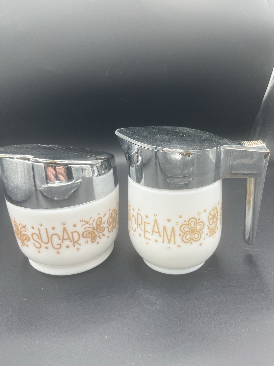 Vintage GEMCO Gold Butterfly SUGAR and CREAMER Set
