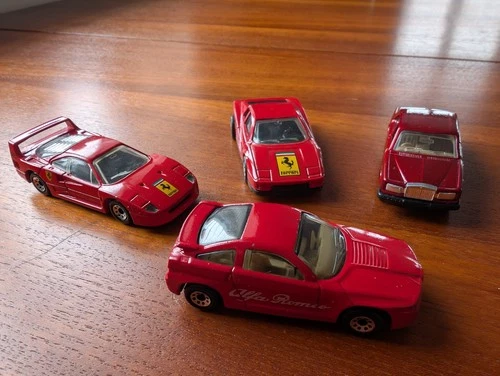 Vintage Matchbox model cars, Alfa Romeo SZ Ferrari F40 Testarossa Rolls Royce