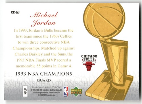 2007-08 Upper Deck First Edition #CC-MJ Michael Jordan Champions of the Court - Picture 2 of 2