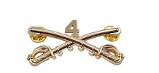 United States Army 4th Cavalry Crossed Sabers 2  -inch Lapel Pin P16085