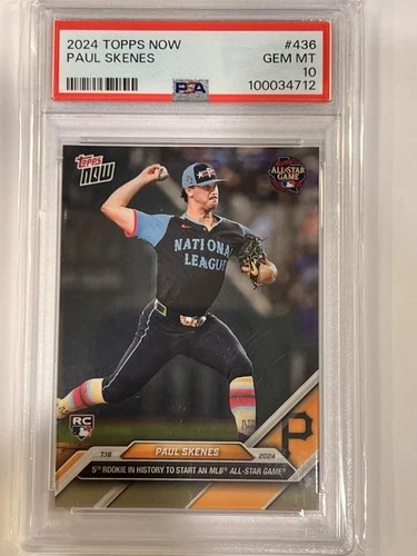 Paul Skenes 2024 Topps Now #436 All Star Game Pirates RC MLB PSA 10