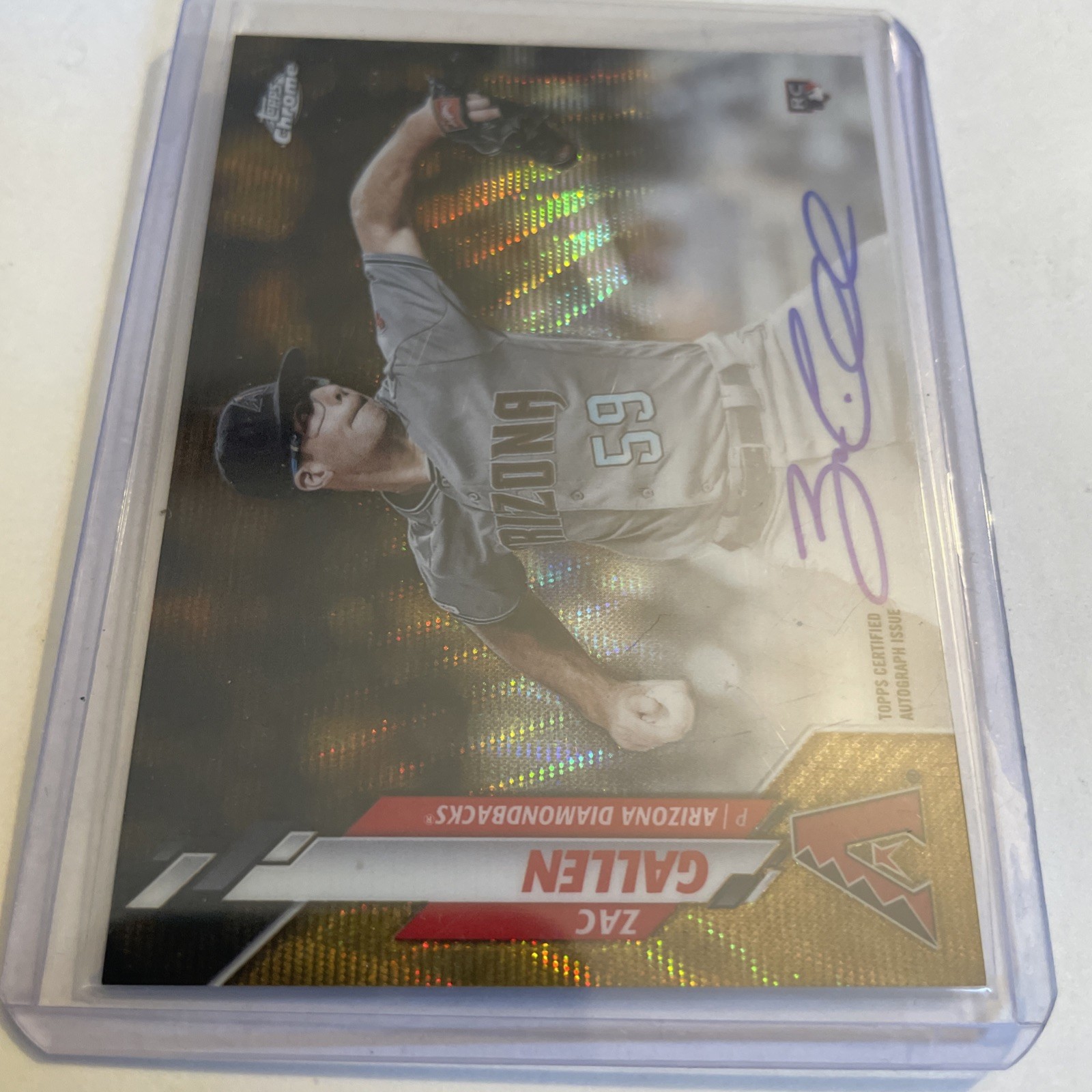 2020 Topps Chrome #RA-ZG Zac Gallen Rookie Gold Wave Refractor Auto RC /50