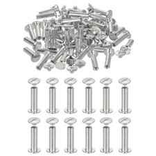 20.5mm Chicago Screws Leather Rivets, 60 Set Leather Rivets, Silver Tone