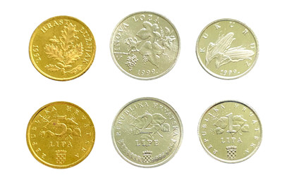 Croatia 3 Coins Set 1, 2, 5 Lipa UNC World Coins
