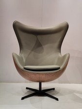 Egg Chair Walnut Shell Olive Green Faux Leather 12-14 Weeks Delivery 🚚