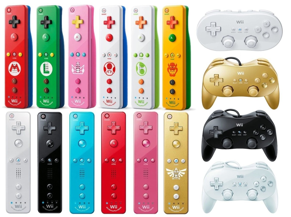 Official OEM Wii Remote + Pick Color & Motion Plus + 1 Year