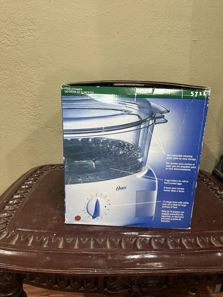 Oster 5711 Double-tiered 6.1 qt White Food Cooker & Steamer Inspire Collection - Image 3 of 4