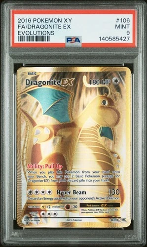 2016 POKEMON XY EVOLUTIONS #106 FULL ART/DRAGONITE EX PSA 9