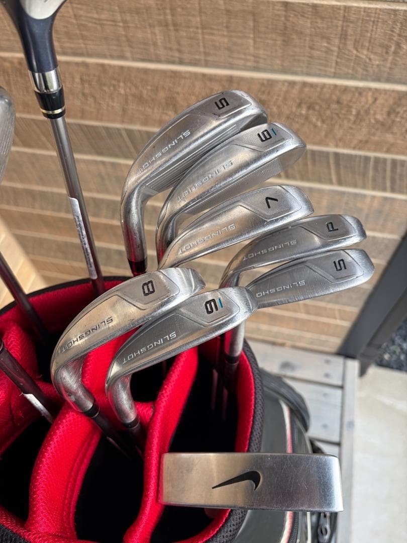 NIKE GOLF SLINGSHOT GOLF CLUBS 11PC SET Flex-UNI With H/C With Caddie Bag thumbnail 8