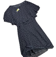 Tahari Dress Women Sz 6 Arthur S Levine Polka Dot Black White Cocktail NWT $128