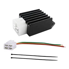  12V 4 Pin Voltage Regulator Rectifier (Half Wave) With 4 Wires Cable black