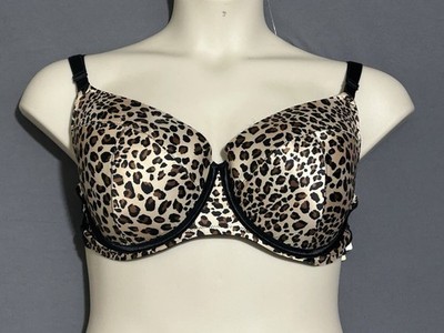 Cacique Push Up Balconette Bra 40DD Cheetah Print Underwired