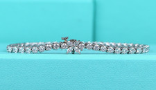 $36,500 Tiffany & Co Victoria Platinum Marquise Round Diamond Tennis Bracelet 7