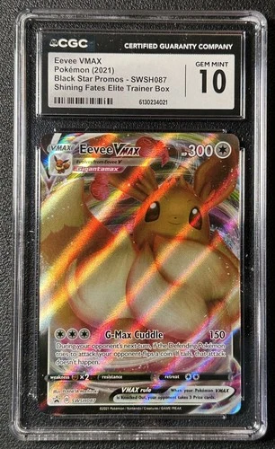 EEVEE VMAX CGC 10 2021 POKEMON SWSH BSP #SWSH087 SHINING FATES ETB 4021