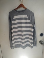 Vintage Hang Ten Grey and White Long Sleeve Shirt  L