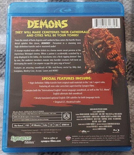 Demons Blu-ray by Lamberto Bava - Picture 3 of 3