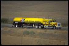 512022 80s Peterbilt 378 With Sleeper And Tanker Trailer A4 Photo Print