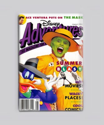 THE MASK & DARKWING DUCK / DISNEY ADVENTURES 2''x3'' FRIDGE MAGNET (magazine retro