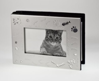 Fotoalbum Katze 1Stk. Fotorahmen Glas Edelstahloptik  Edel Restposten