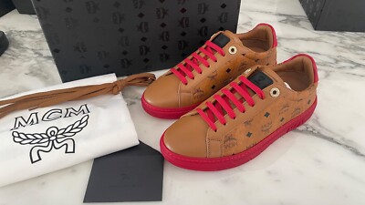 Indo Vacations Mcm Shoes On Sale MCM Womens Cognac/Red Visetos