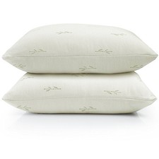 Bamboo Pillow Cover Zippered Protector Cool Breathable 2 Pack Anti-Microbial New