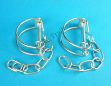 2 x Pipe Clip & Chain for Ifor Williams Trailer - Shaft Lynch Pin 