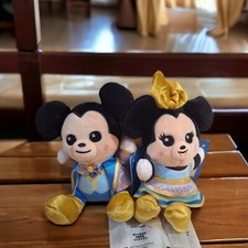 Disney Parks 50th Anniversary Set of 2 Wishables Mickey  Minnie Mouse 4" Plush