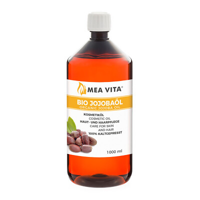VitaFeel 1000ml Bio Jojobaöl Gold, 100% rein & kaltgepresst, vegan für Haut Haar