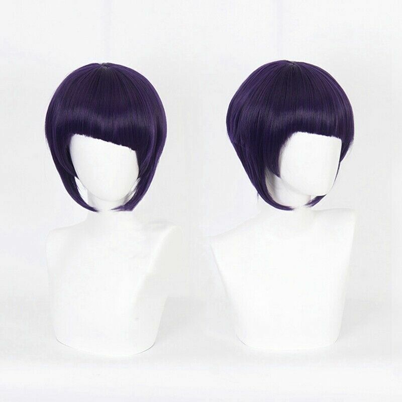 Peluca Cosplay Anime My Boku No Hero Academia Kyoka Jiro Cabello Corto Púrpura + Gorra Gratis