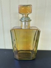 Vintage SVE Iridescent Amber Glass Decanter with Stopper