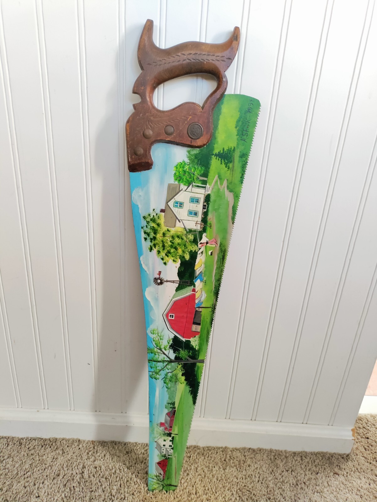 Vintage Hand Painted Saw Signed By Artist eBay