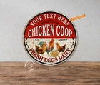 Personalized Chicken Coop Sign Fresh Eggs Rooster Poultry Garden 100142002014