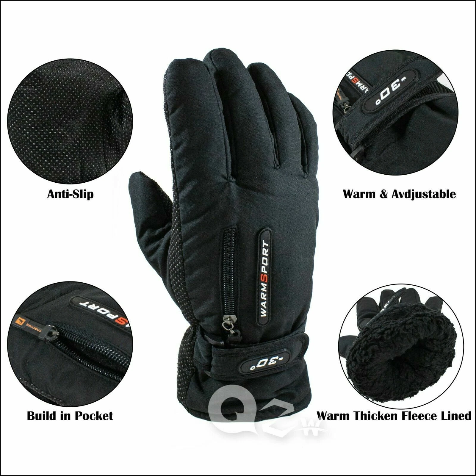 12 pr Mens Winter Thermal Warm Waterproof Ski Snowboarding Driving Work Gloves