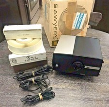 SAWYER Rotomatic 600A Slide Projector Auto Focus w/ 2 Trays, Cables, Box