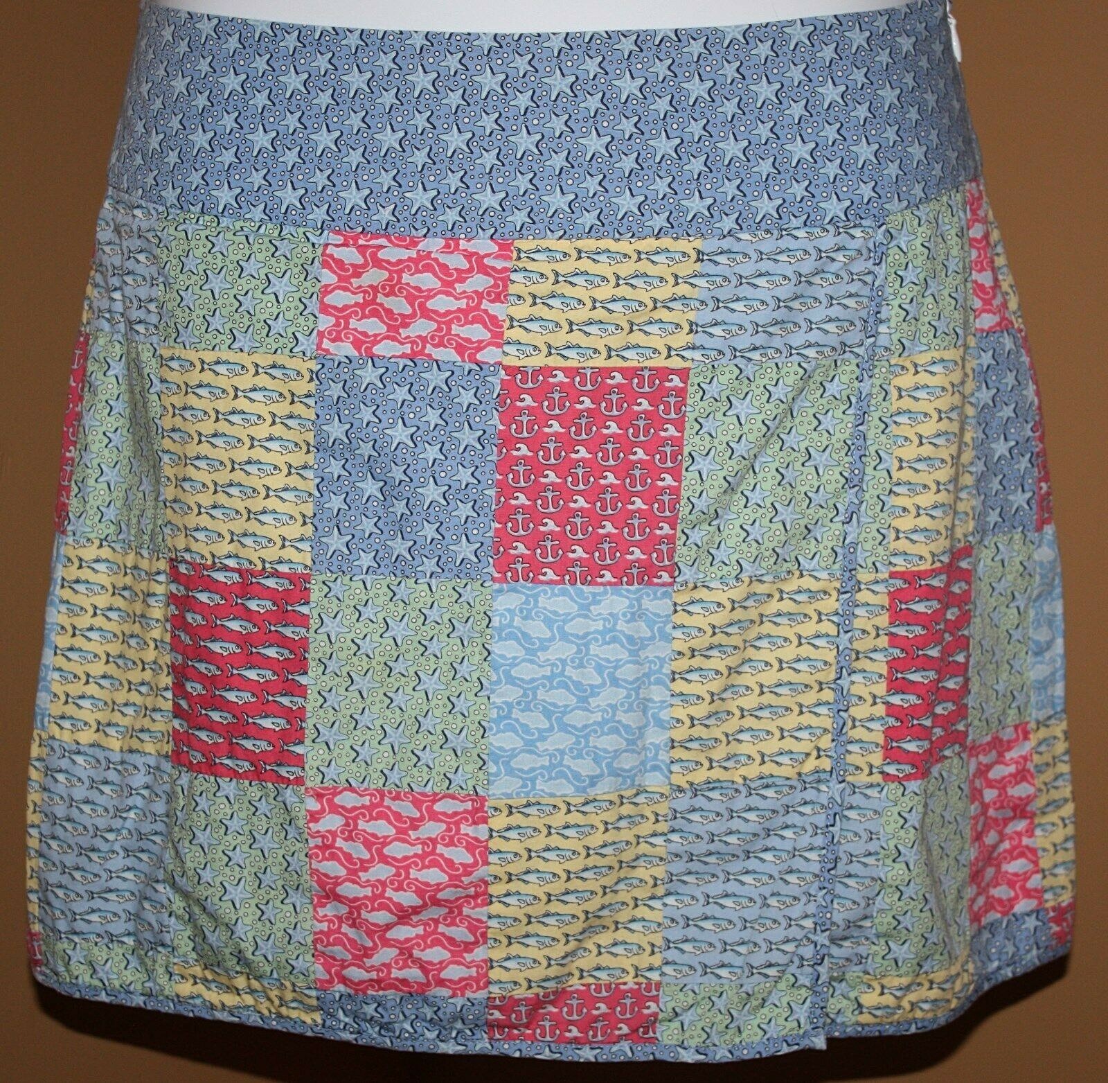 Vineyard Vines Blue Multi Patch Cotton Skirt Fish… - image 1