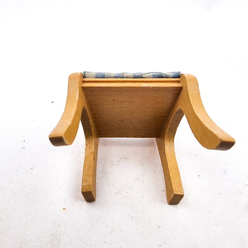 Vintage Dollhouse Miniature Furniture Concord Upholstered Dining Chair FLAW - Picture 8 of 11