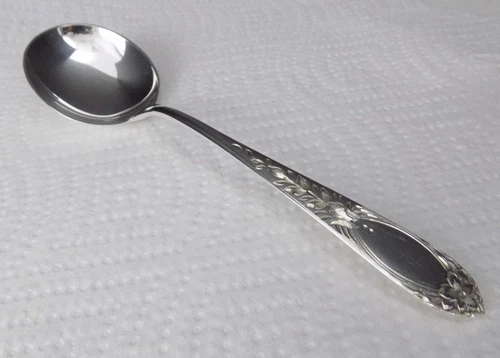 S. Kirk & Son - Primrose Sterling Silver - Cream Soup Spoon - Engraved - 6 1/4"