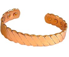 Wide Copper Cuff in Twisted Design with 6 Powerful Magnets Magnetic Bracelet