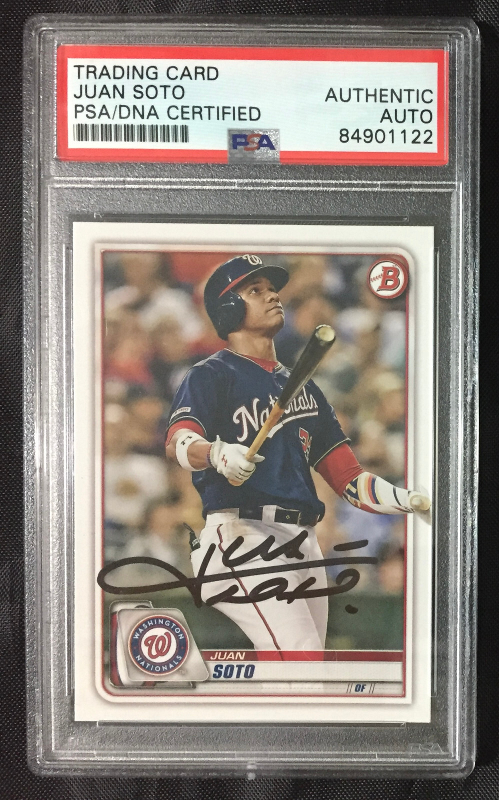 Juan Soto Autographed Signed New York Mets 2020 BOWMAN PAPER #10 WASHINGTON NATIONALS IP AUTO PSA/DNA SLAB 