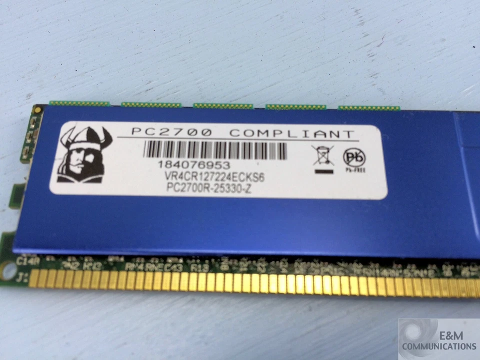 VR4CR127224ECKS6 VIKING 4GB DDR PC2700 184-PIN DIMM SD-RAM MEMORY - Image 2 of 3