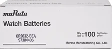 100 Murata CR2032 Battery 3V Lithium Coin Cell (Replaces Sony CR2032) FREE SHIP