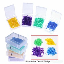 400 Pcs Dental Disposable Plastic Wedges Diastema With Hole Concave Design Arc