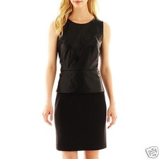 Alyx Faux-Leather Peplum Little Black Dress Size 4 New
