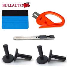 4 Magnet 3M Suede Felt Squeegee Sheet Car Vinyl Film Wrapping Application Tools