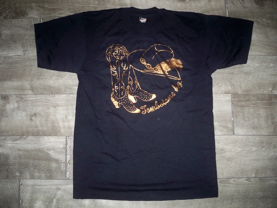 Vintage Screen Stars Tombstone Az Cowboy Western Black Tee Tshirt Sz Large 80s - Image 2 of 4