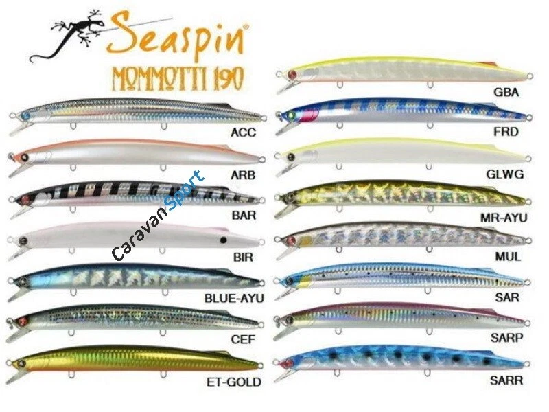 MOMMOTTI 190 S SEASPIN VARI COLORI ARTIFICIALE SPINNING PESCA LURE SEÑUELO ESCA