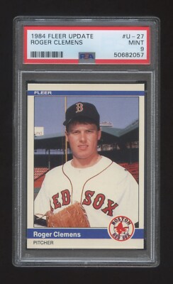 PSA 9 ROGER CLEMENS 1984 FLEER UPDAGE ROOKIE #U-27 Red Sox LEGEND