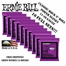 10 PACK ERNIE BALL 2250 CLASSIC ROCK N ROLL SLINKY ELECTRIC GUITAR STRINGS