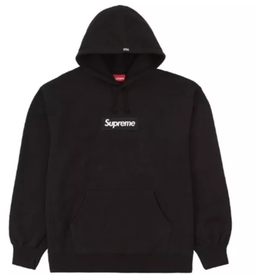 Supreme Box Logo Hoodie Black Hooded Sweatshirt Size Large FW21